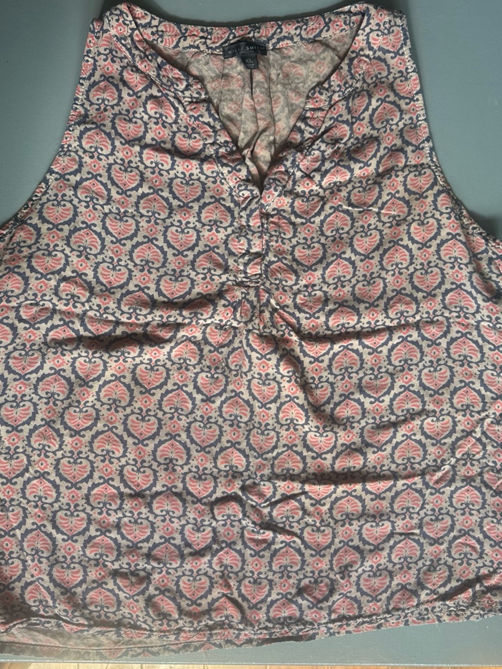 Willi Smith Pink and Gray Printed Sleeveless Camisole